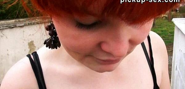  Amateur redhead Eurobabe Florence anal fucked for money